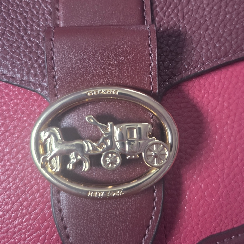 Coach Georgie Saddle Bag In Colorblock - Picture 3 of 5
